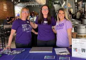 Epilepsy staff greeting participants at Epilepsy Awareness Day