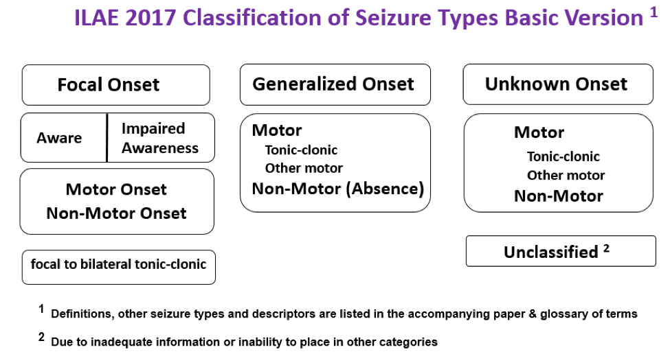 ILAE 2017 classification of seizure types basic version